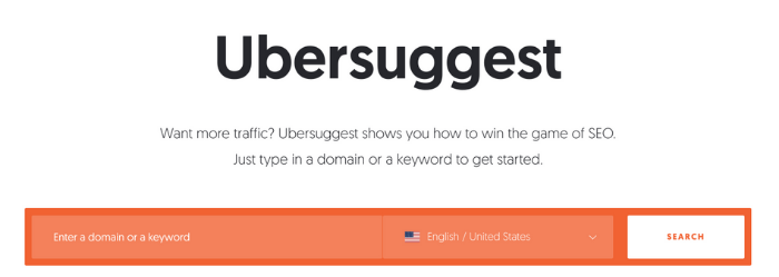 Ubersuggest's website. 