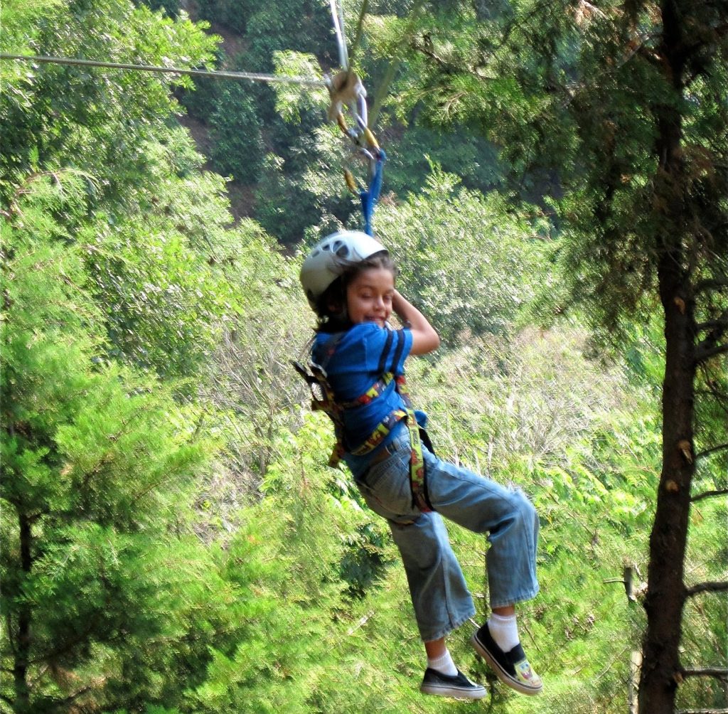 kid zip lining near San Jose, Costa Rica