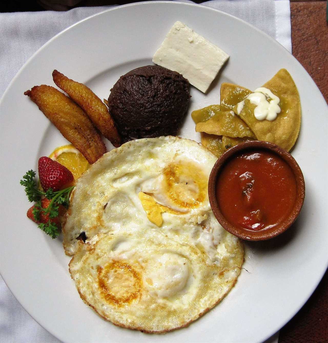 desayuno tipico served at local eatery in guatemala