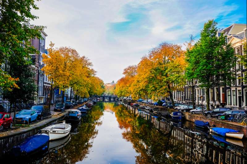 canal in amsterdamn in autumn