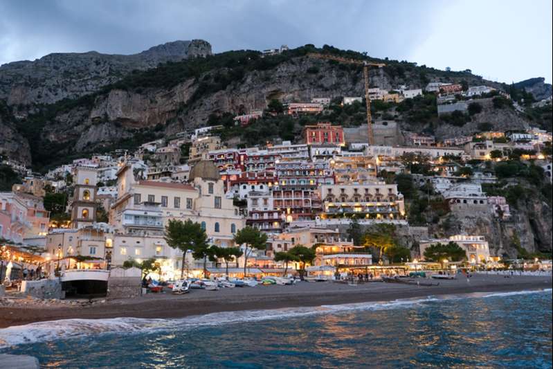 positano, italy in autumn