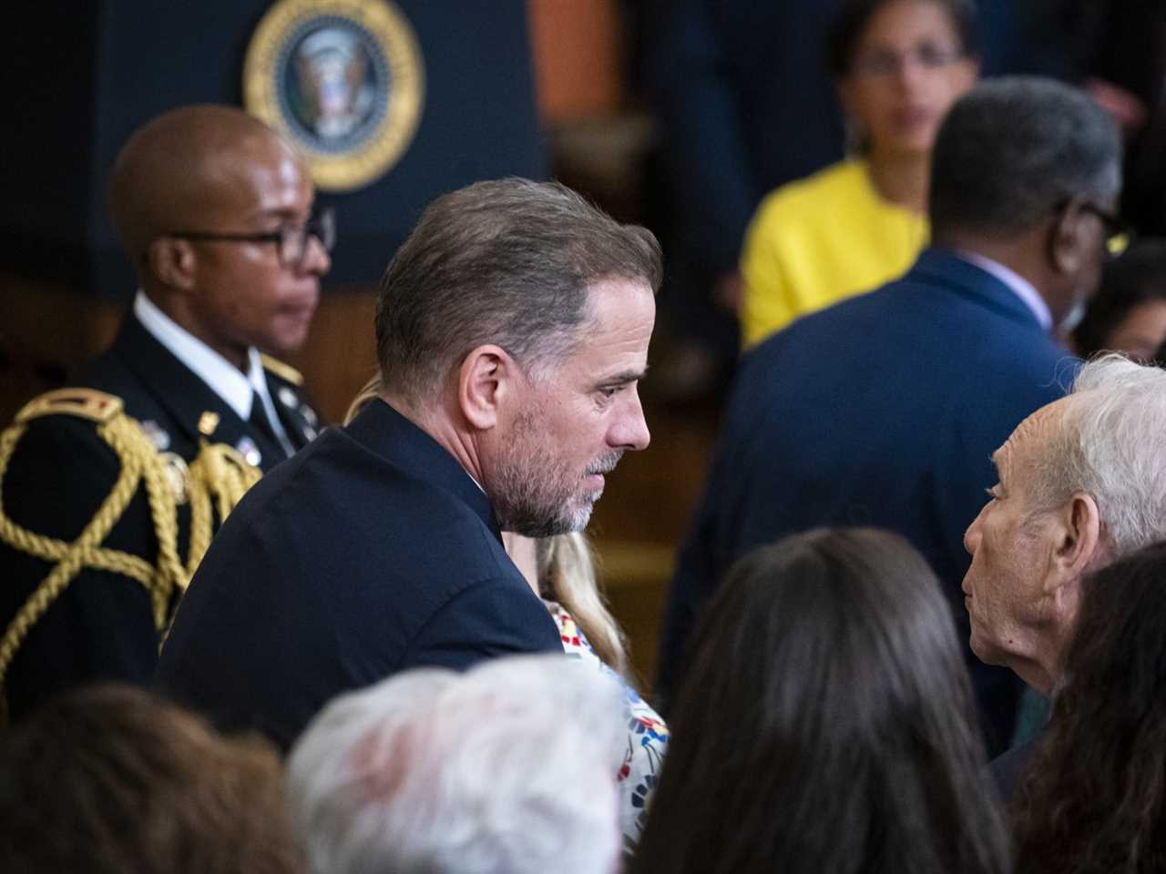 Hunter Biden attends a ceremony in the East Room of the White House on July 7, 2022.