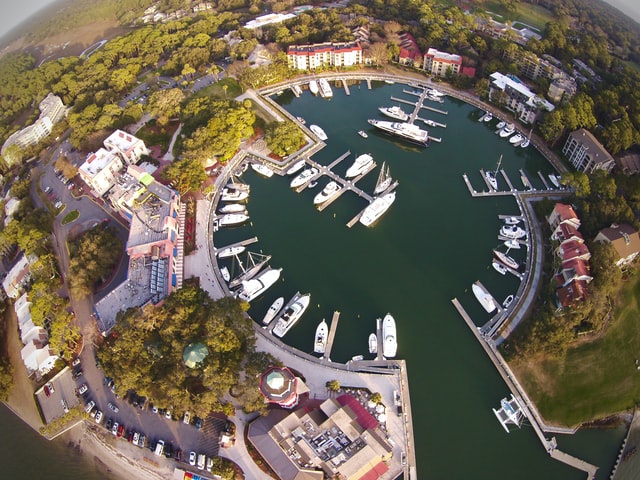 bird's eye view of Harbour Town Golf Links, Hilton Head Island, United States