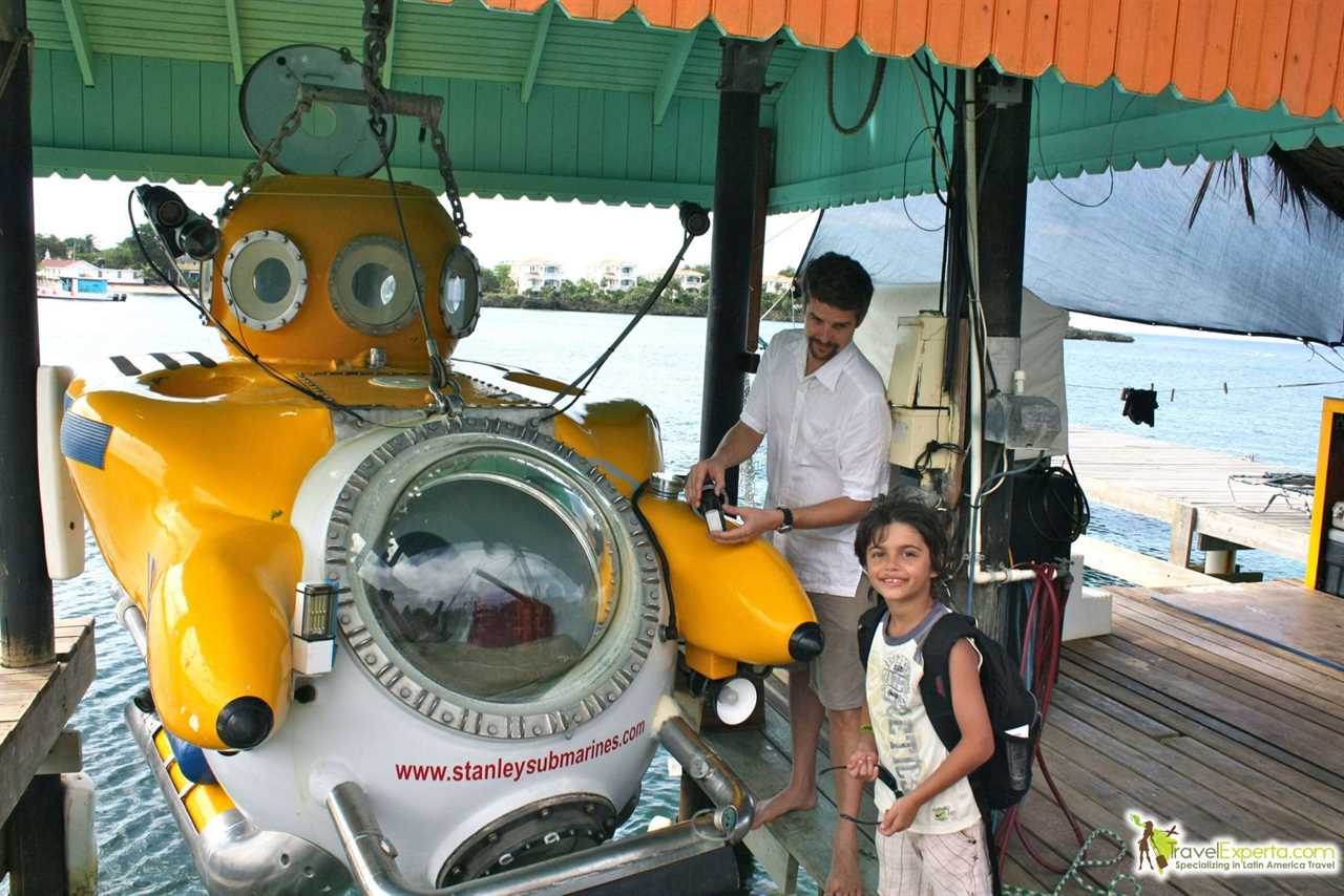 yellow submarine in roatan bay islands