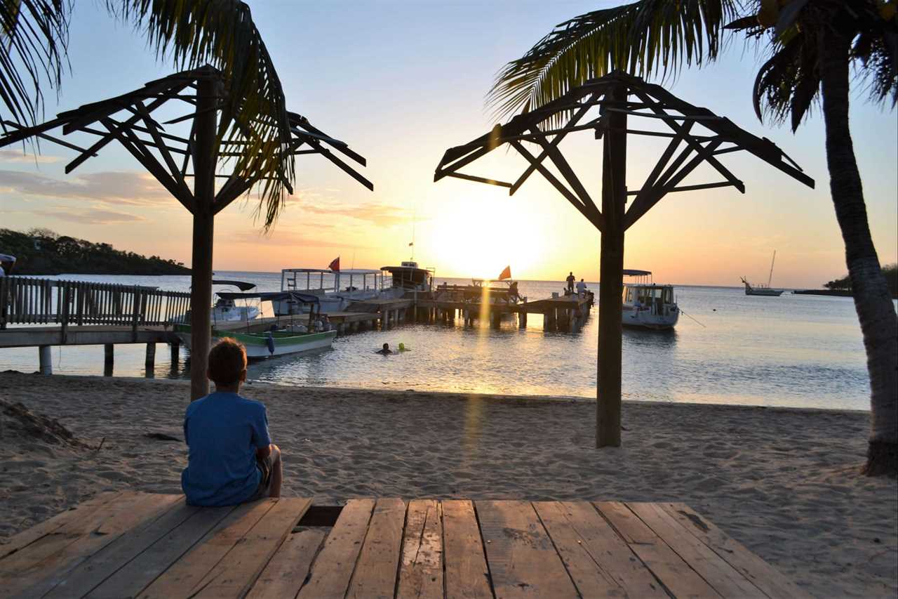 sunset in roatan honduras