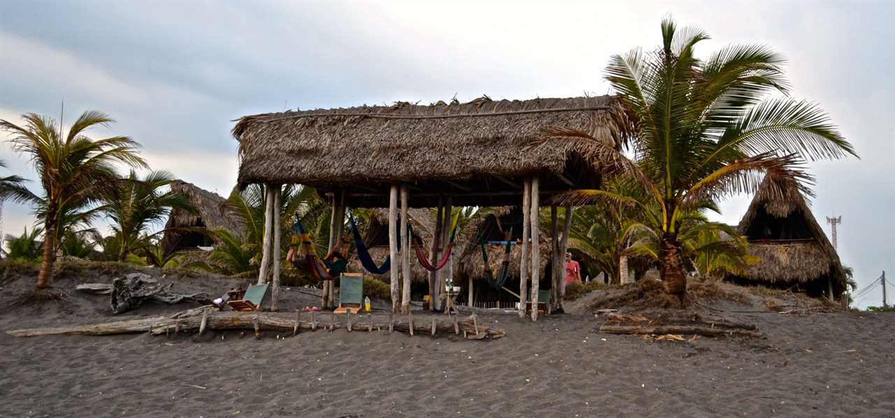 hut with hammocks in el paredon