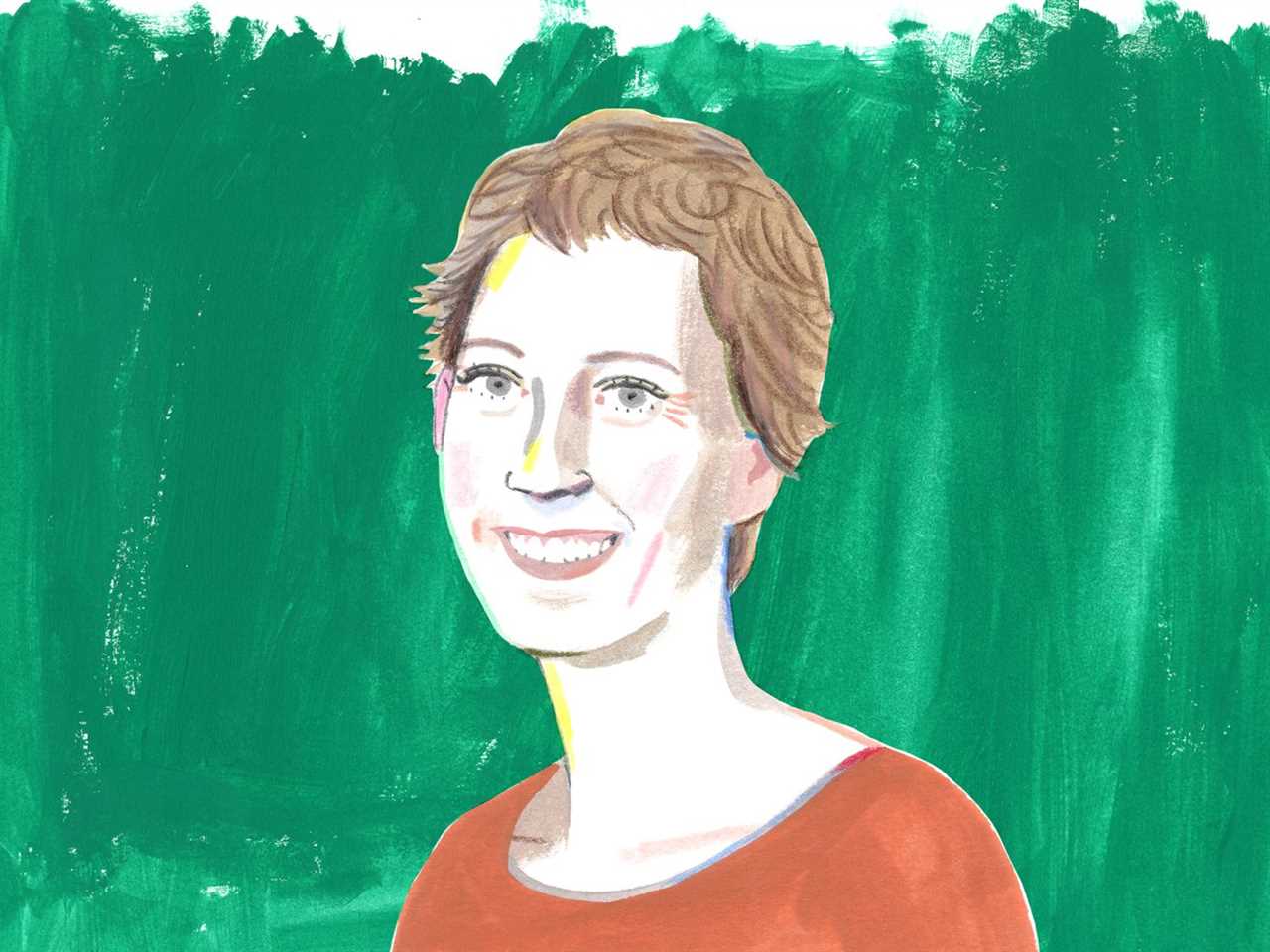 An illustrated portrait of Caitlin Rivers.