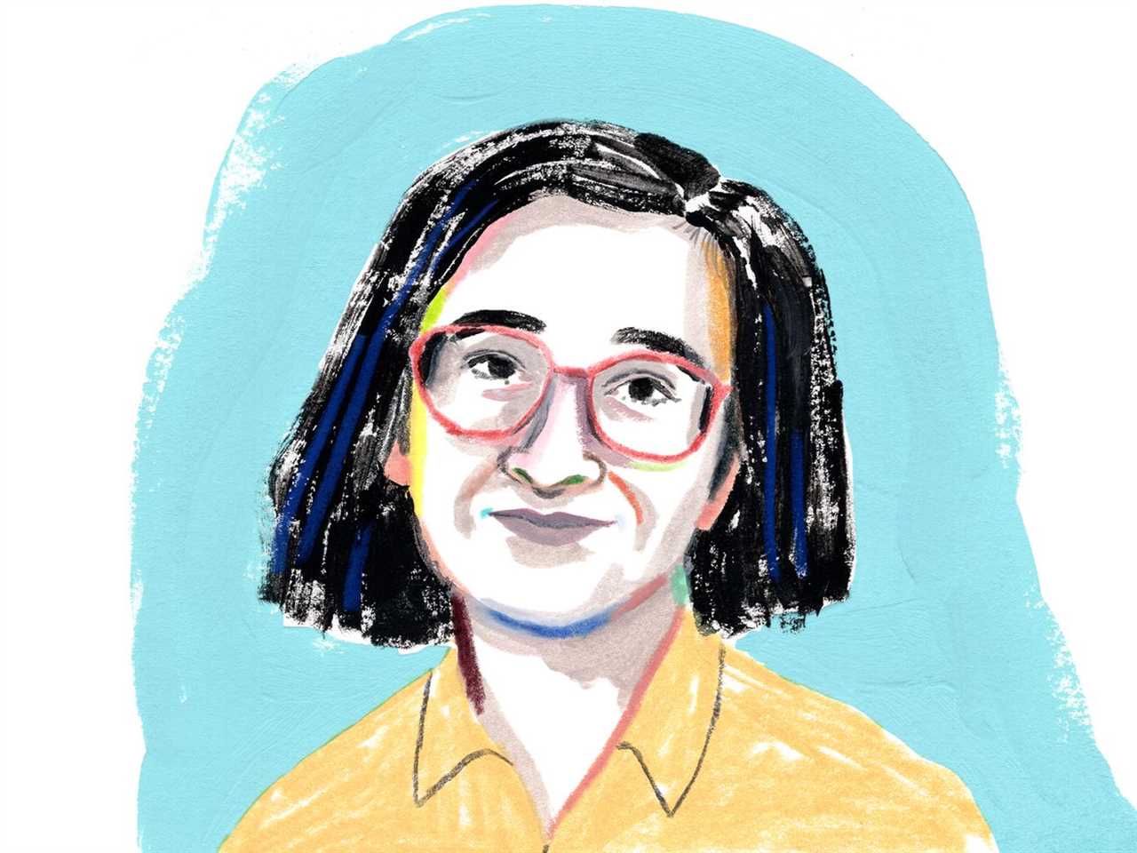 A portrait illustration of Saloni Dattani.