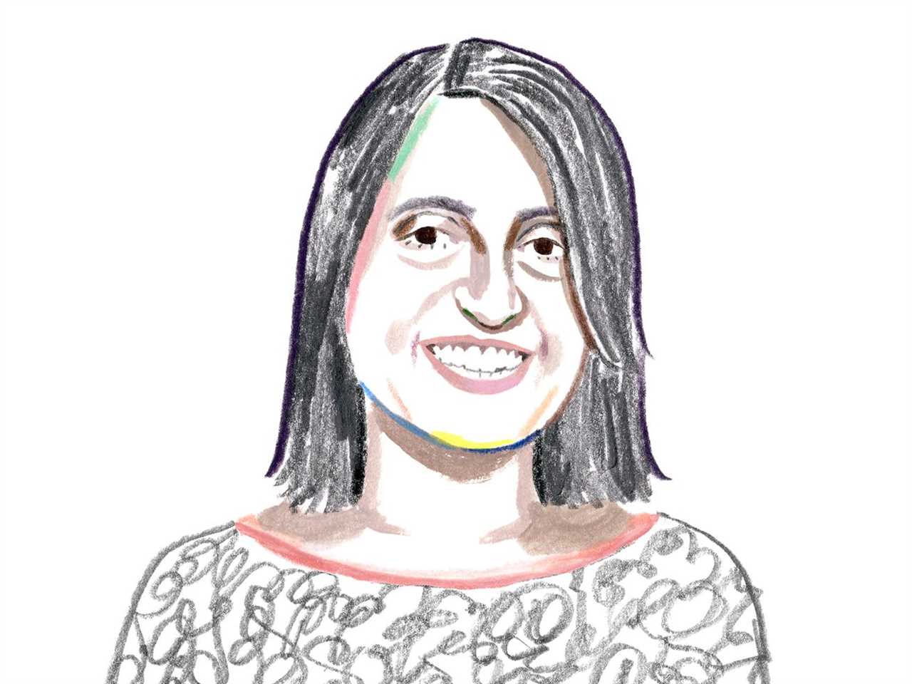 Seema Jayachandran is depicted in a portrait illustration.