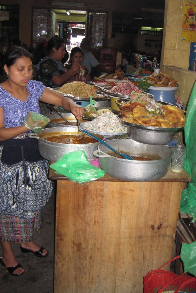 guatemala street food vendor in a market