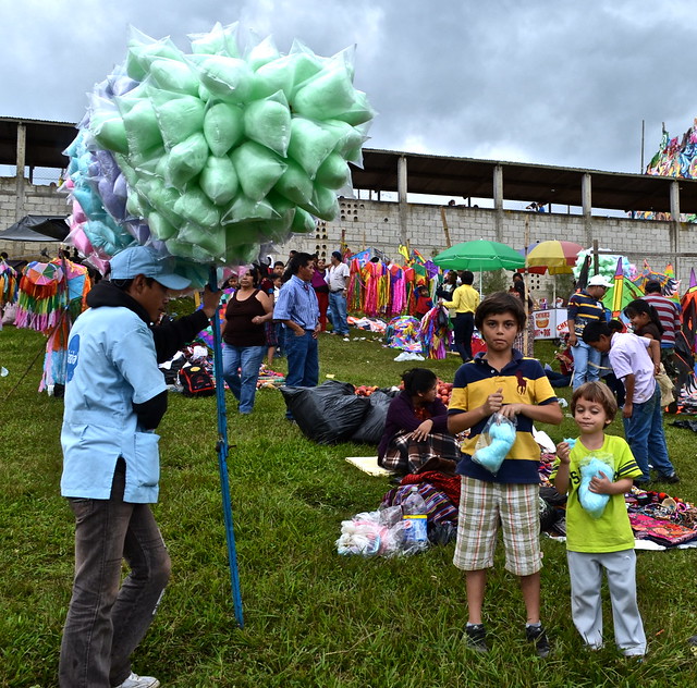 Cotton Candy sold by a street food vendor in guatemala