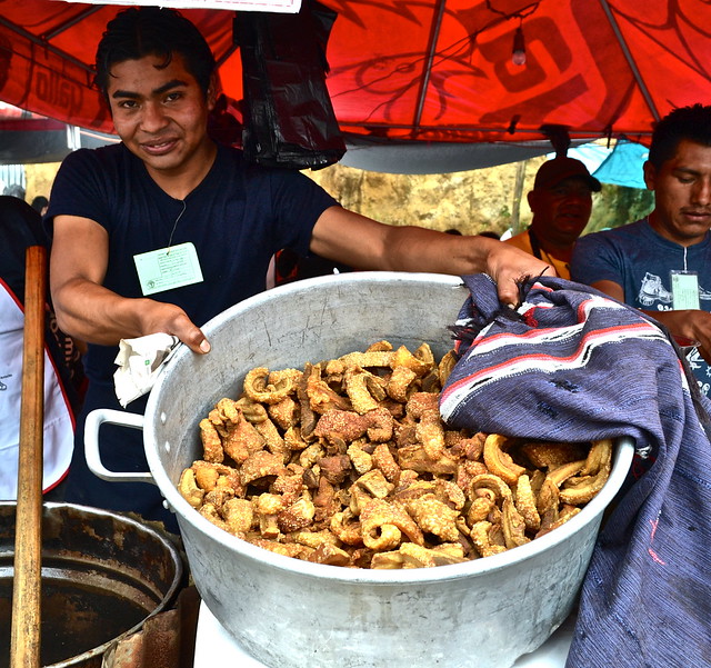 step 3 finished chicharron and sold by a guatemalan street food vendor