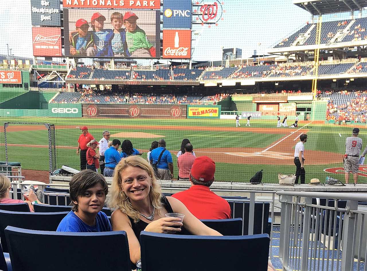 vip seating, homeplate seats, washington nationals stadium, baseball game with kids