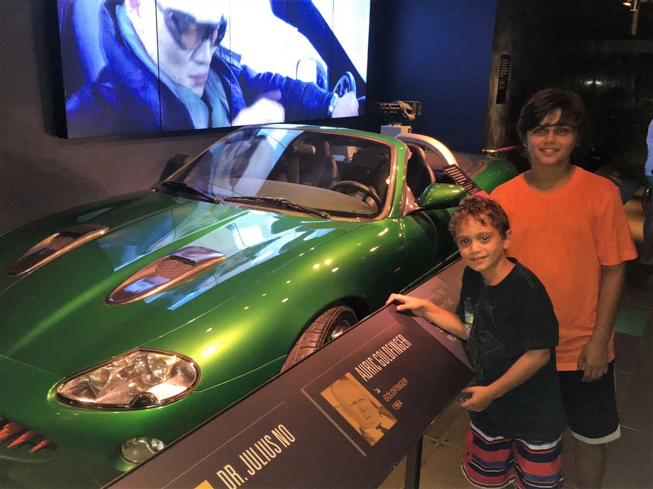 James Bond exhibit and car at Spy Museum Washington DC