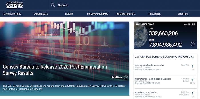 U.S. Census Bureau market research tool