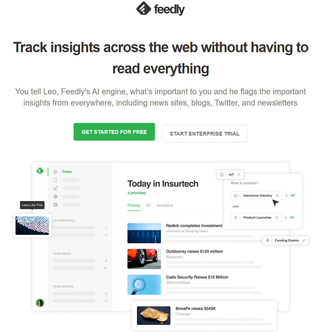 The Feedly interface.