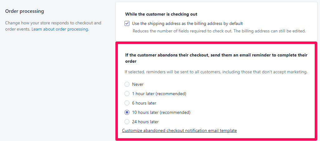 The order processing section of Shopifly.