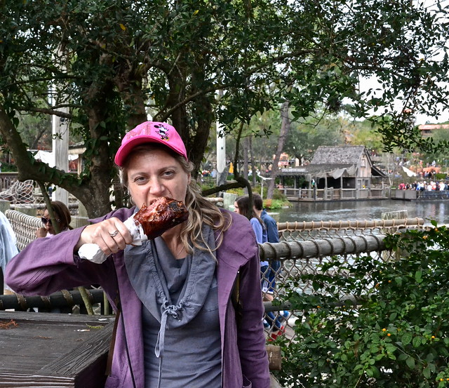 woman eating at disney world