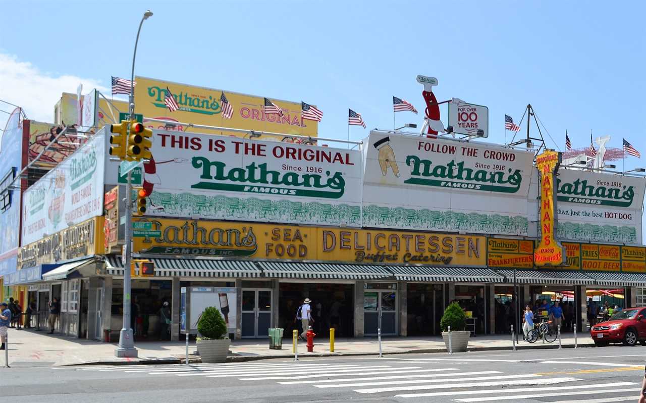 Nathan’s Famous Hotdogs, coney island is home to the first hot dog