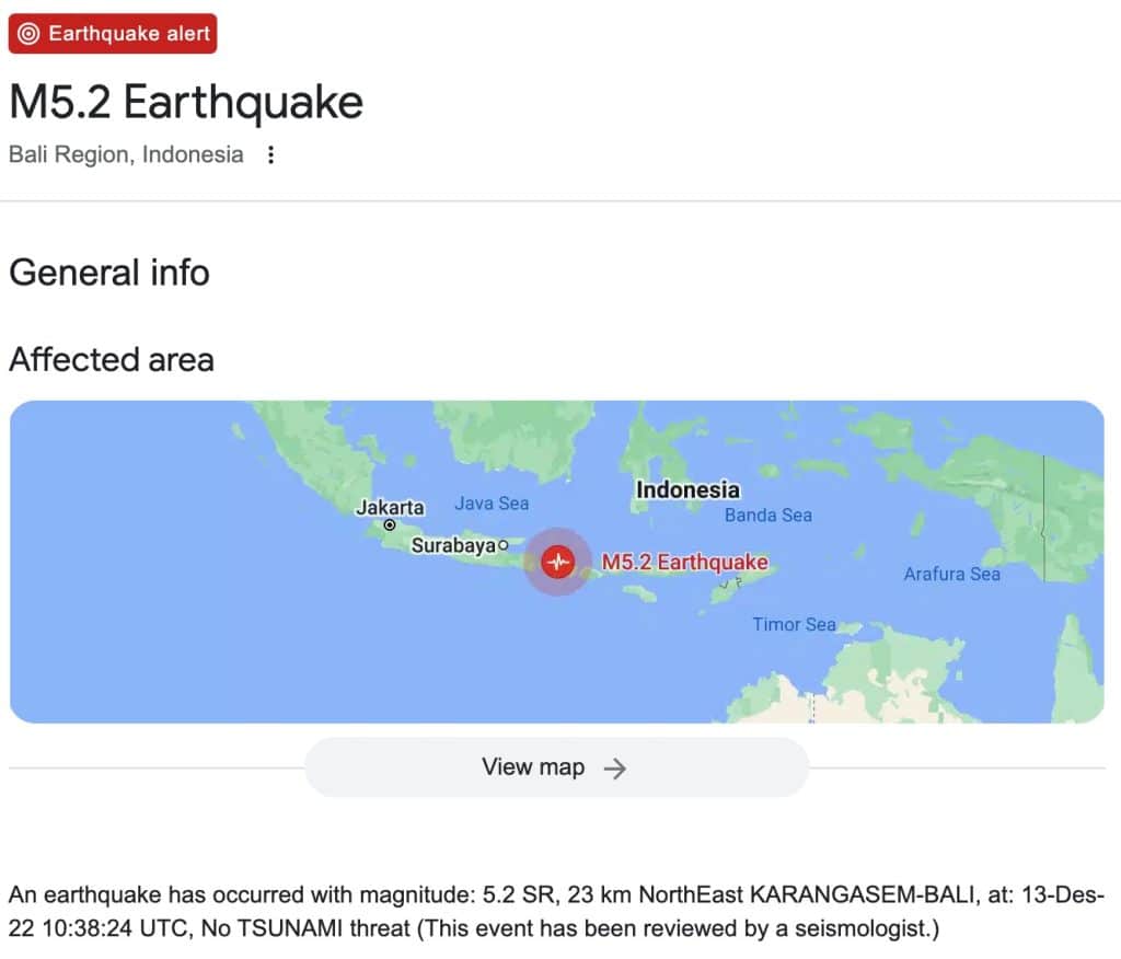 The Latest BALI Earthquakes Update (December 13, 2022)