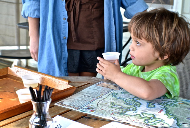 kid drinking ice tea taste test at heritage house crystal river fl