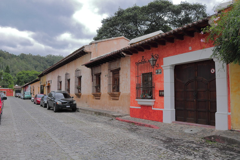 some cars on the streets of antigua guetamala