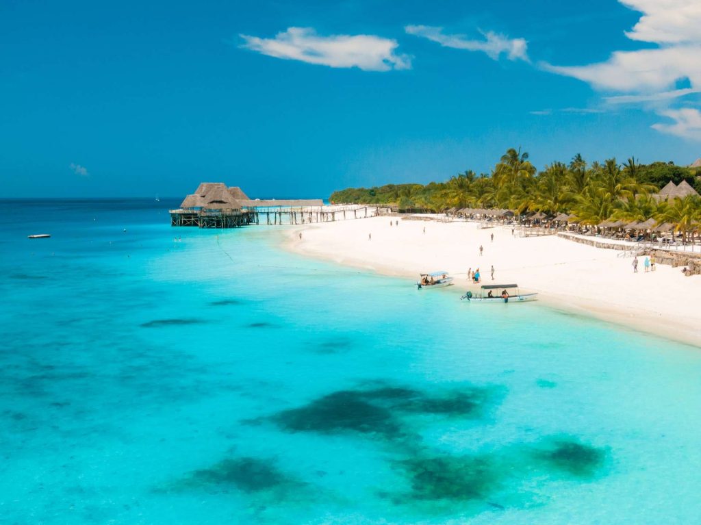 honeymoon paradise with crystal water beach and white sand in zanzibar tazmania