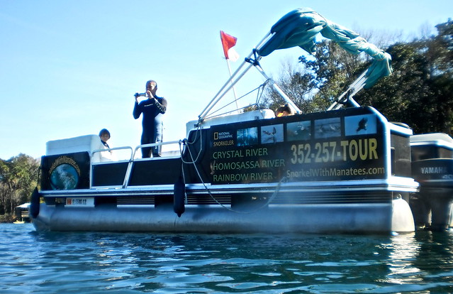 Manatee Snorkeling, Crystal River, Florida - our boat