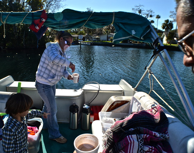 hot coco after swiming with manatees at nature coast manatee tour