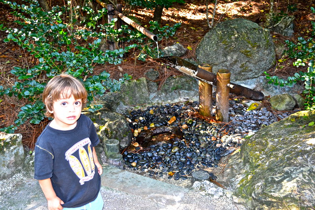 acient tools at a japanese garden in florida 