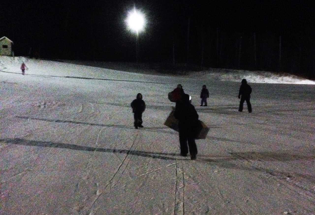 sleigh riding at night, vermont