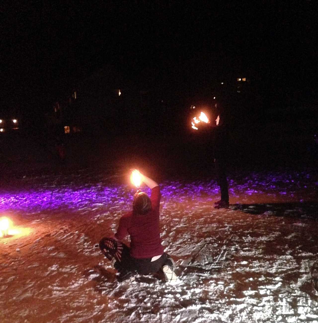 smuggs winter solstice party - fire eater