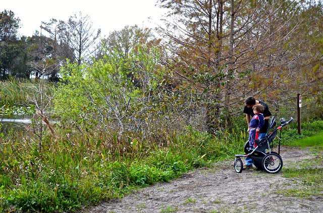 kid and dad at the loxahatchee national wildlife refuge