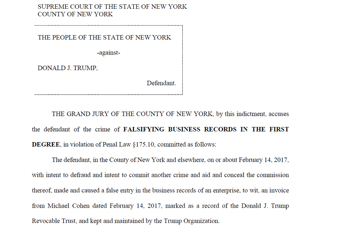 The complete Trump Indictment and Statement of Facts can be viewed here