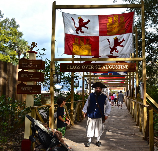 flag over at the colonial quarter st. augustine