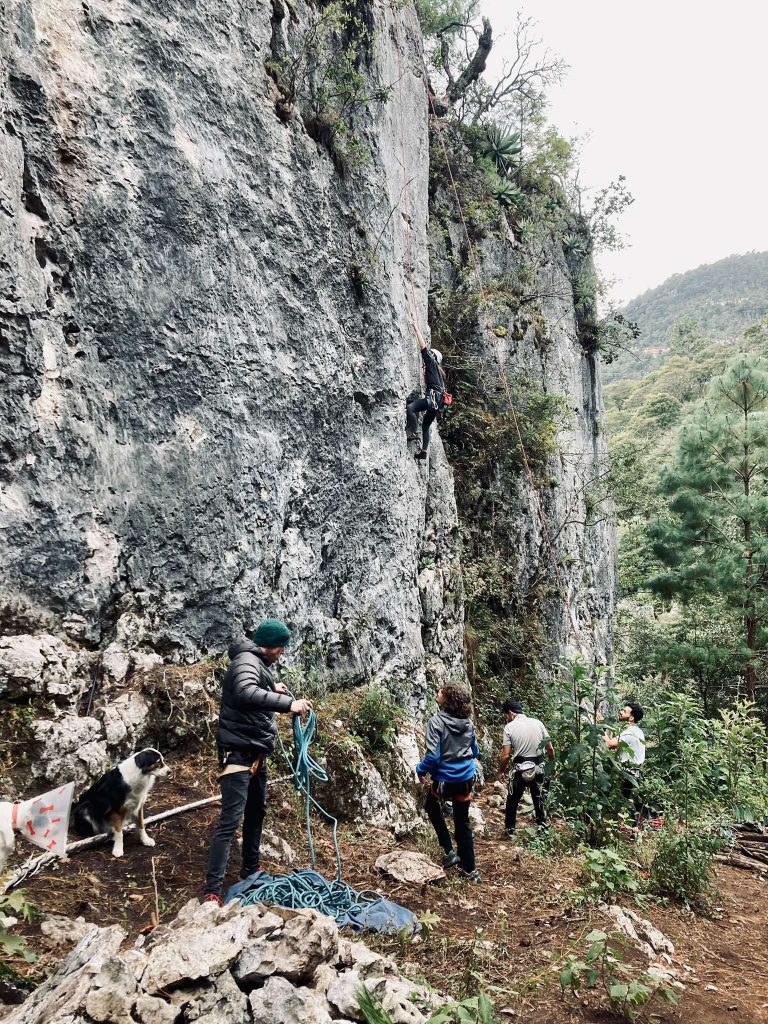 getting ready to climb rocks in san cristobal mexico