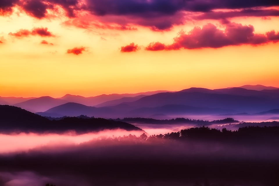 sunset in Smoky Mountains 