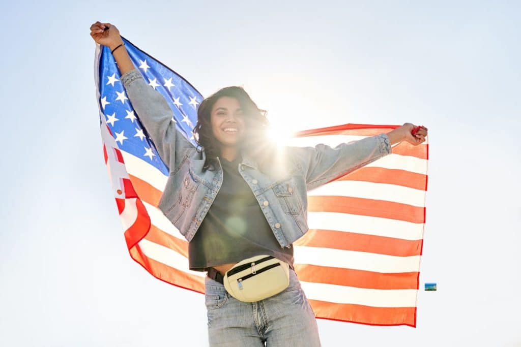 girl celebrating 4th of july