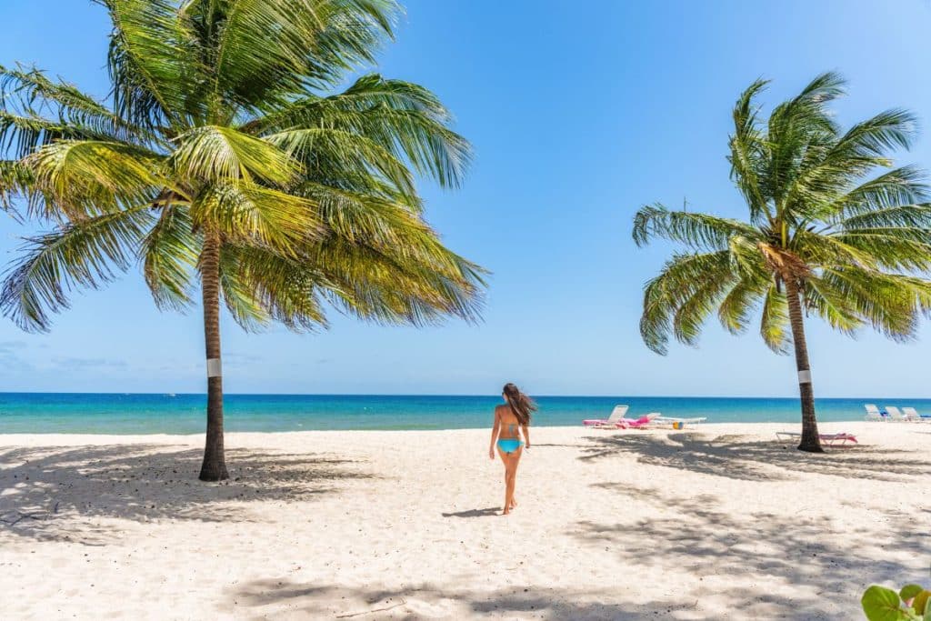 girl at Barbados beach