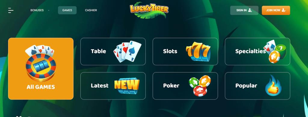 Explore the Online Games of Lucky Tiger Casino