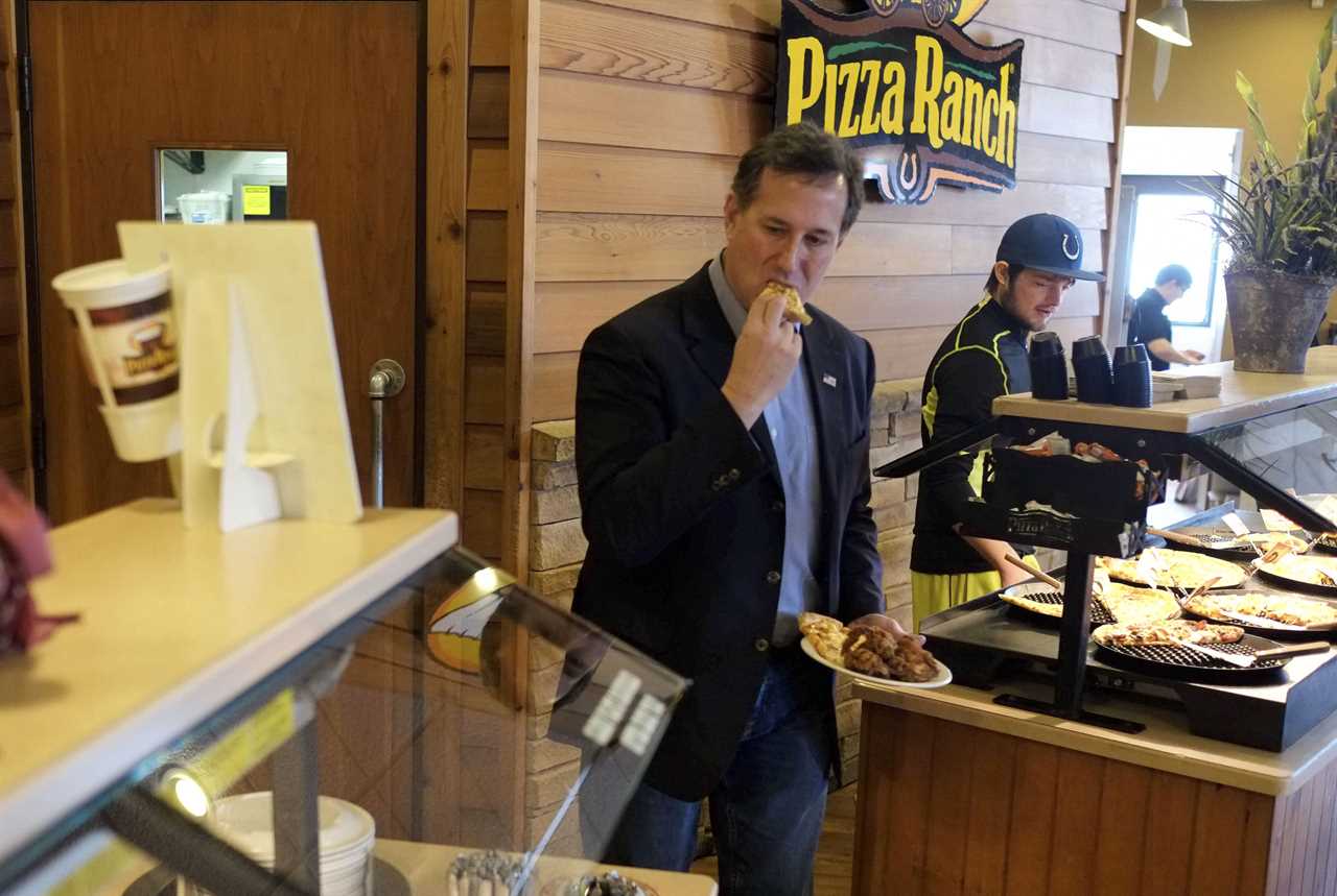 The nation's partisan divide runs right down the buffet line of this pizza chain