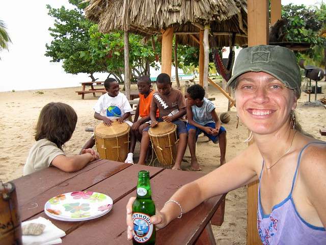 woman and some kids in hopkins belize