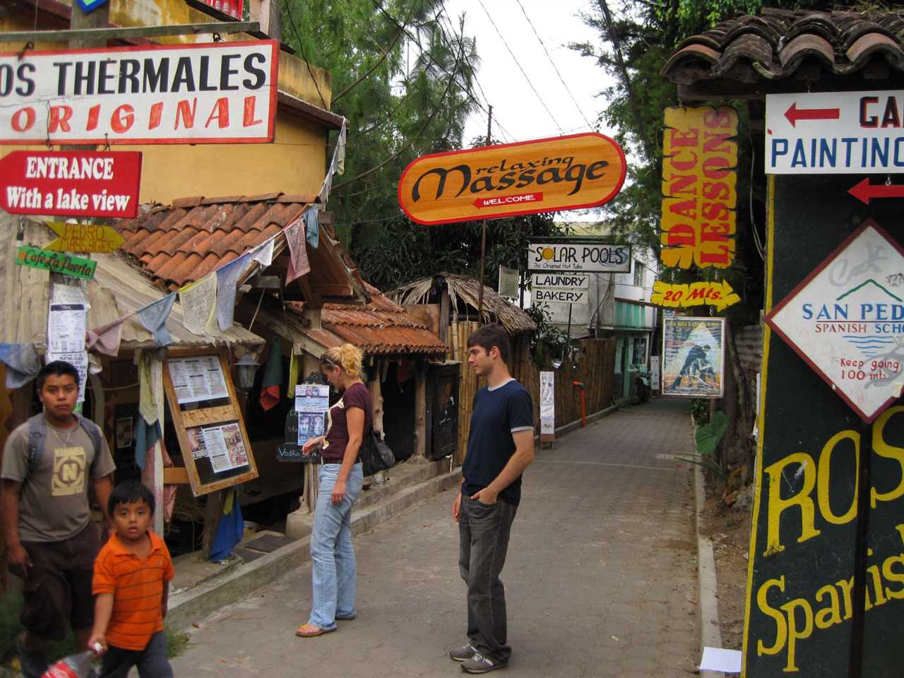 street on a village lake atitlan