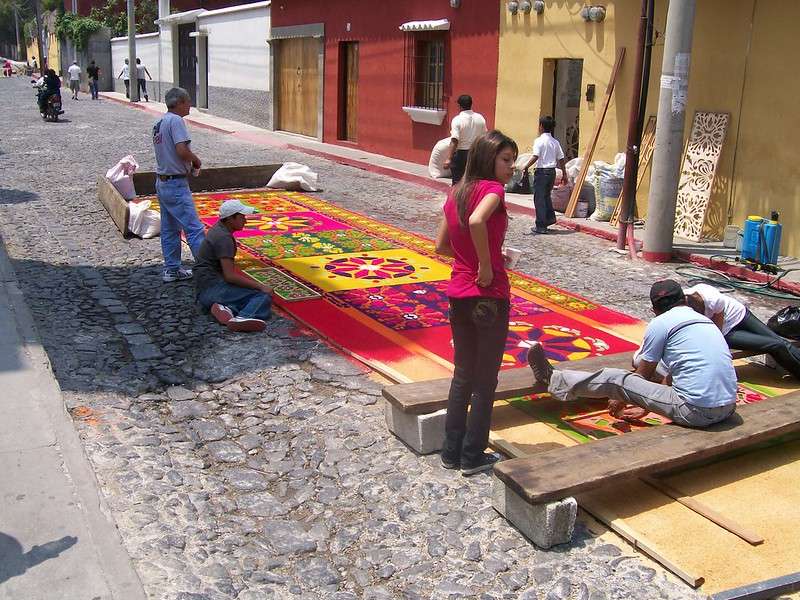 Carpet made during the Holy Week in Guatemala