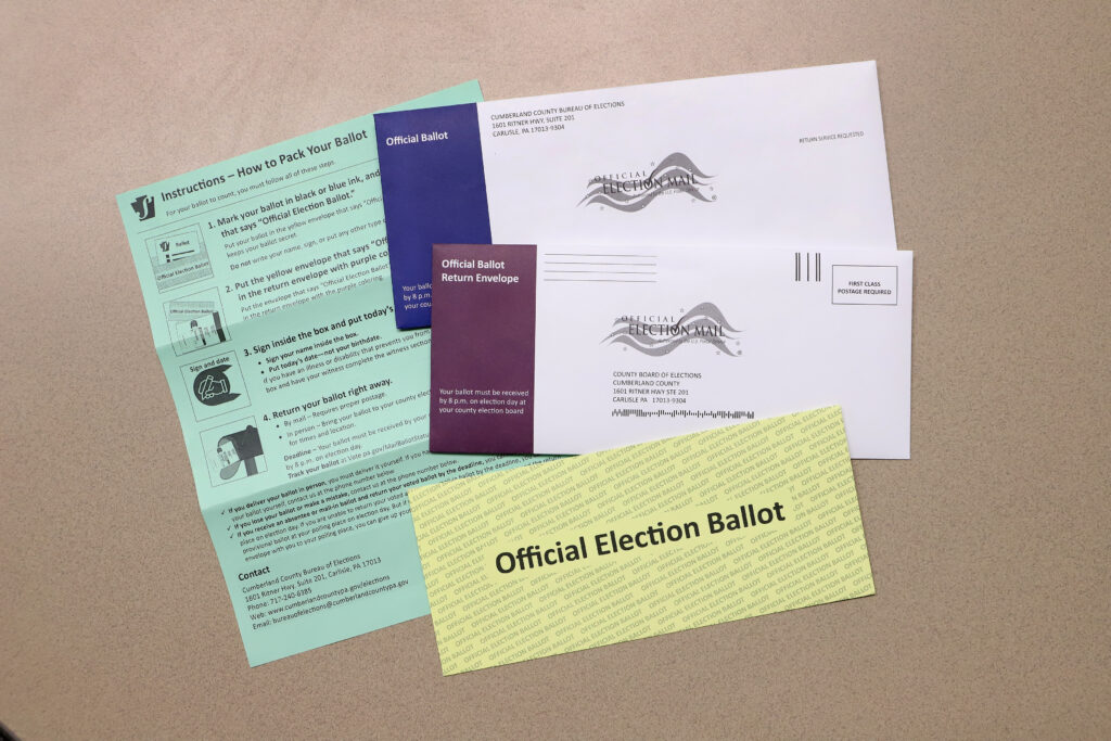 Pennsylvania mail ballot envelopes 2024